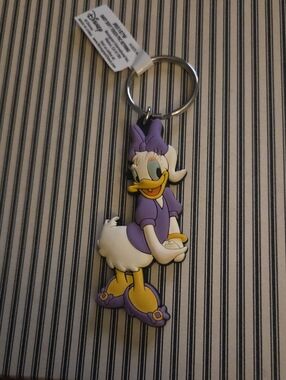 Disney Daisy Duck Purple and Yellow Rubber Keychain